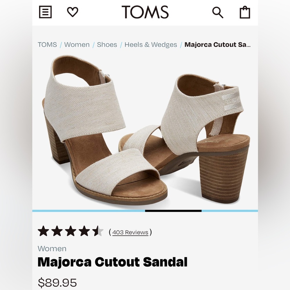 Tom’s heels size 6.5 NEVER worn. Tags still attached. No box